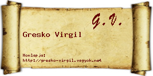 Gresko Virgil névjegykártya